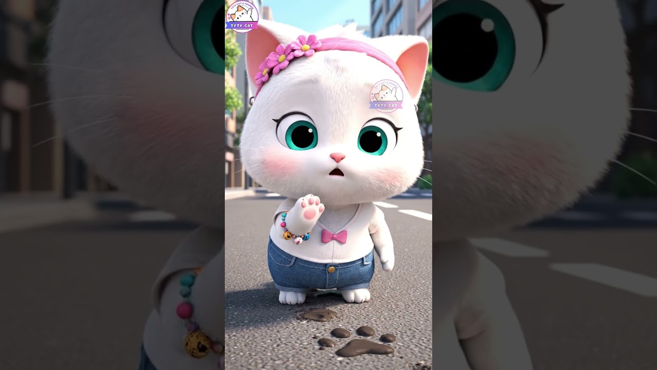 Mimi's muddy paws problem 👣 | Baby cat learns about cleanup ✨ 
