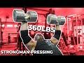 180 LB DUMBBELLS INCLINE PRESS | HOW TO BUILD PRESSING STRENGTH