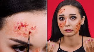 Burnt Face Look | Easy Halloween Makeup Tutorial | Weird Makeup Ideas by Blusher