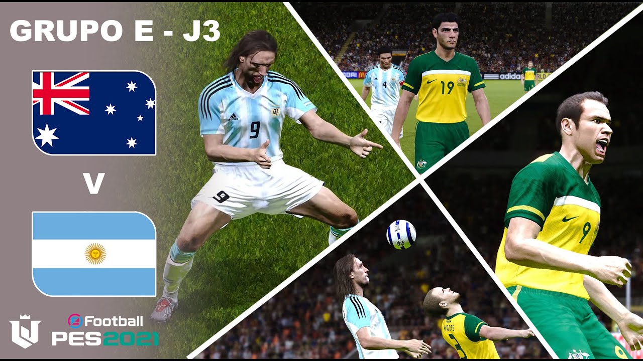 Australia vs Argentina ● Grupo E J3 Mundial Selecciones clásicas ● Gameplay Pes 2021