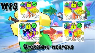 Upgrading weapons and making Holo Shine++ inWeapon Fighting Simulator
