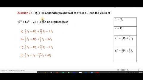 PG TRB PHYSICS Legendre polynomial problems...