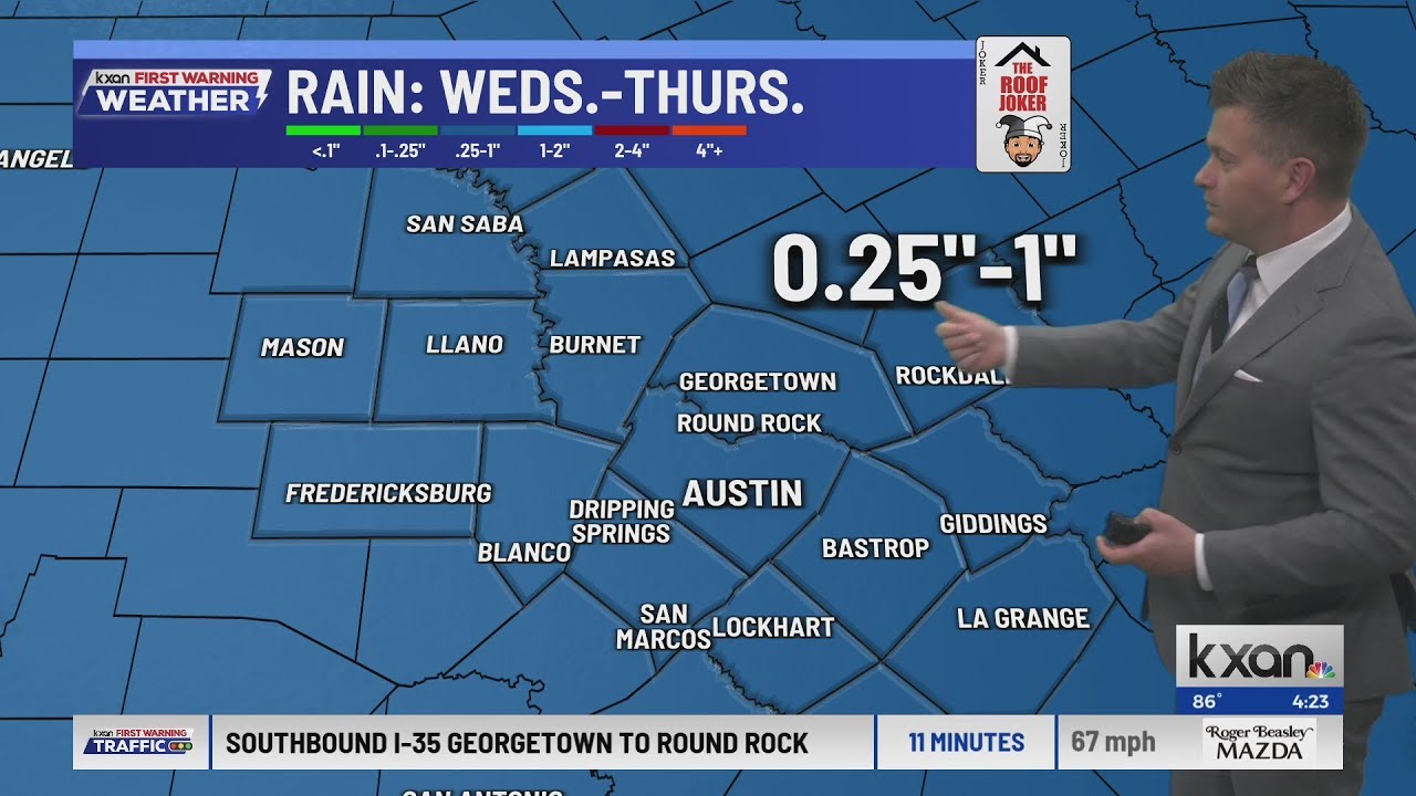 Storm coverage kicks up Wednesday with a cold front | KXAN Forecast ...