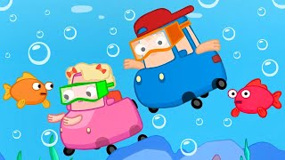 Vamos mergulhar com a Família Wheelzy! Desenhos animados em português. Desenho animado infantil