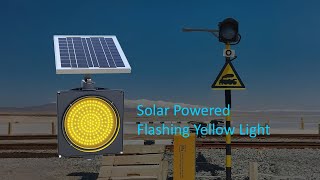 Solar Powered Flashing Yellow Light