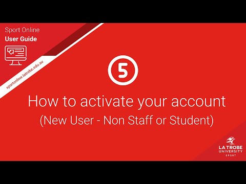 Sport Online Video - How To Activate Your Account (Non La Trobe Staff and Student - New Users)