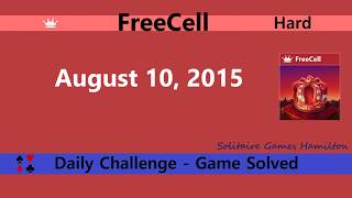 Microsoft Solitaire Collection | FreeCell Hard - August 10, 2015 | Daily Challenges