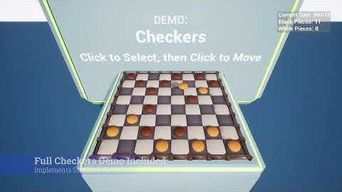 Interactive Game Board plus Checkers - UE4 Asset