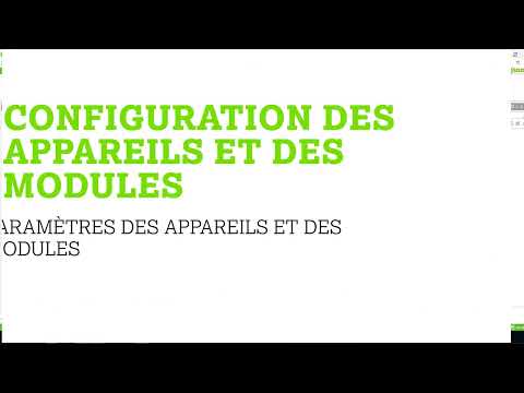 Configuration des appareils et des modules