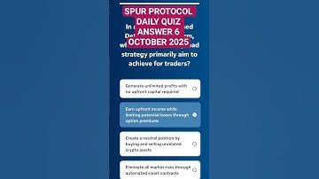 SPUR PROTOCOL DAILY QUIZ ANSWER 6 OCTOBER 2025 #shorts #spurprotocol