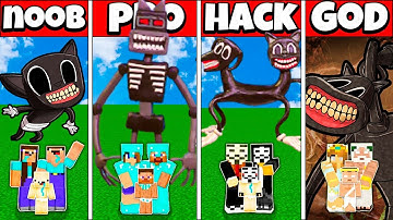 Minecraft Battle: FAMILY ALL CARTOON CATS SCP HOUSE BUILD NOOB vs PRO vs HACKER vs GOD - Animation