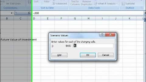 AM 443 Scenarios in Microsoft Excel 2007 ECDL Advanced ITQ3