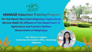 Participant Reflection – MANAGE Induction Training Program | Smt  Dipriya R  Lyngkhoi  V