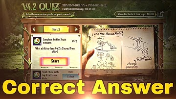 PUBG Mobile V4.2 Quiz – Hint 2 Correct Answer 🔥