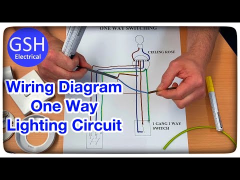 Wiring Diagram For a One Way Lighting Circuit Using the 3 Plate Method - Connections Explained