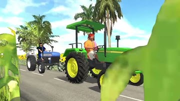 JCB 3dx Eco Loading Mud Mahindra 275 Eicher 485 John Deere Tractor with Trolley 🛒 🚎