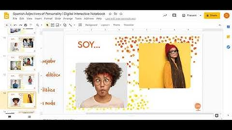 Spanish Adjectives Digital Interactive Notebook Preview