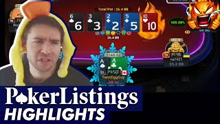 Abarone complains about his Final Table seat! Online Poker Highlights!