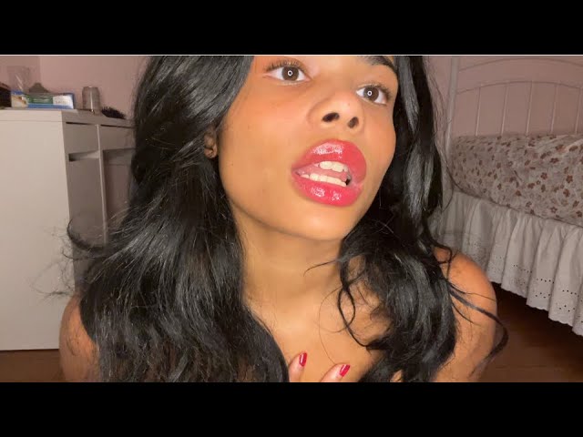 ASMR Trying lipgloss (mouth sounds, kisses)