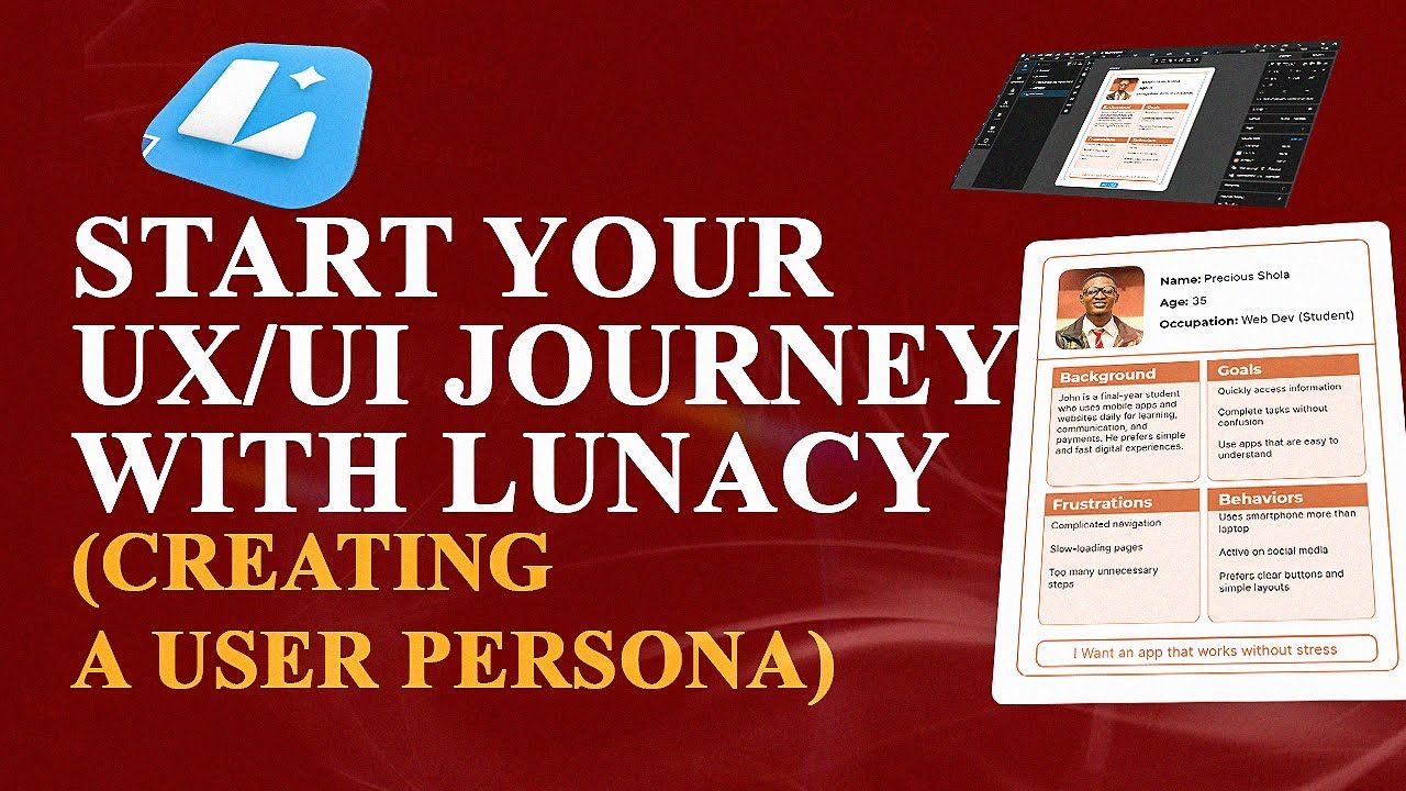 Start your UXUI journey with Lunacy  creating a user persona 