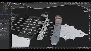 Blender WireFrame Guitar Modeling / Δ°banez Paul Stanley (Timelapse)