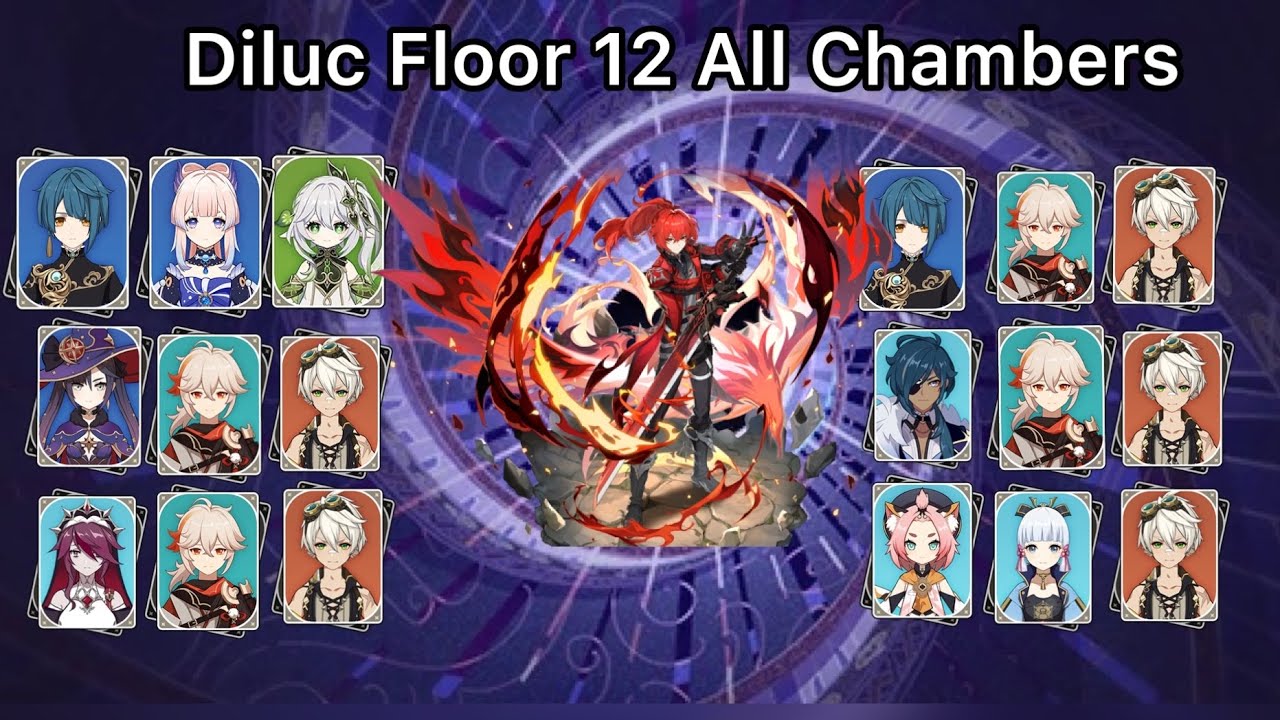 Diluc Floor 12 All Chambers | 3.8 Spiral Abyss | Genshin Impact