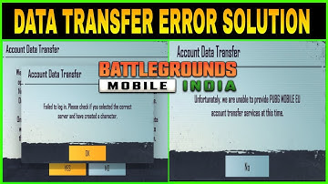 DATA TRANSFER ERROR SOLUTION IN BATTLEGROUNDS MOBILE INDIA || EUROPE REGION & CHARACTER ERROR