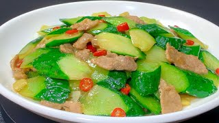 这才是黄瓜炒肉好吃的做法，多加一个步骤，爽口入味，脆嫩不变色#美食製作 #美食教程 #家常菜