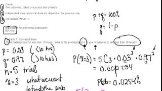 MDM4U 7.2 Binomial Distributions Video 1