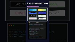 8 Modern Button Hover Animations using HTML, CSS & JavaScript 🚀 | UI Effects #Shorts