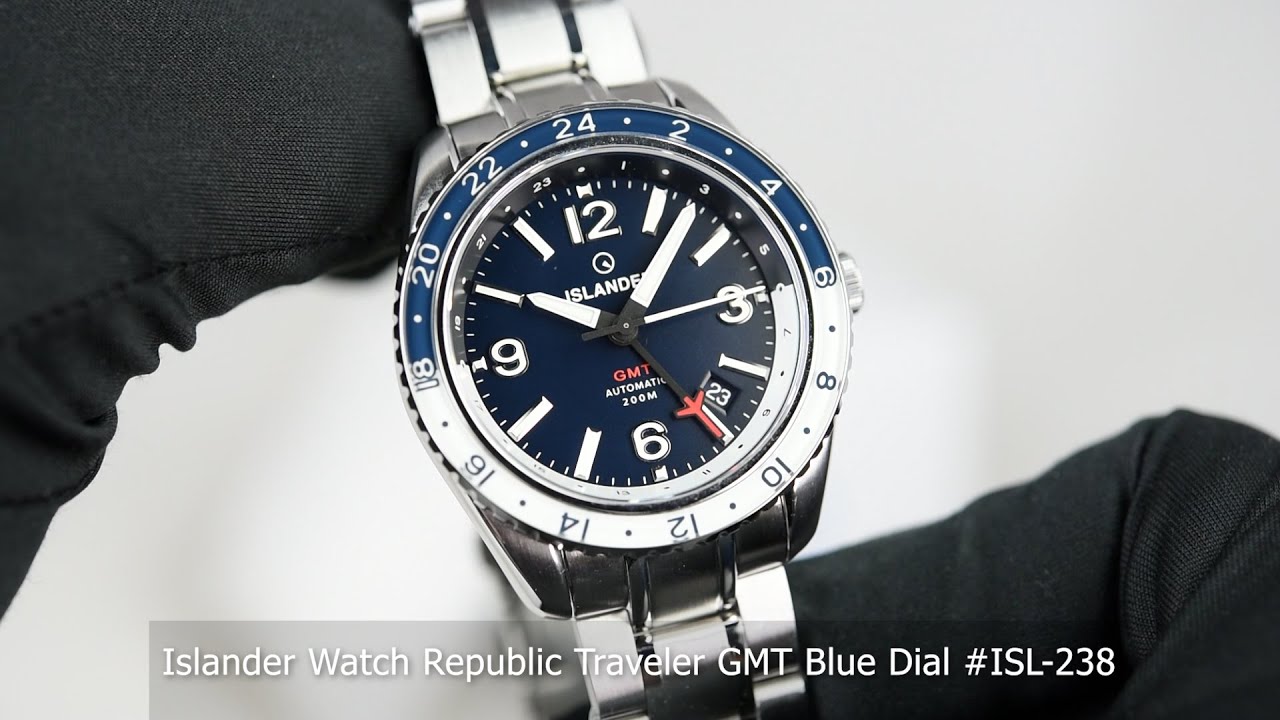 Islander Watch Republic Traveler GMT Blue Dial #ISL-238 - YouTube