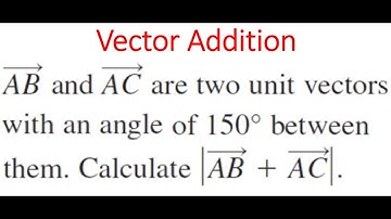 VECTOR ADDITION: Magnitude Of Sum Of Two Unit Vectors 150 degrees Apart