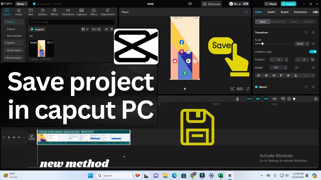 How to save project in capcut PC | How to export capcut project in pc ...