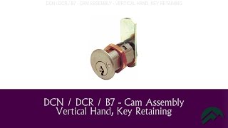 Small Pin Cam Lock Handing Assembly - Vertical Hand, Key Retaining