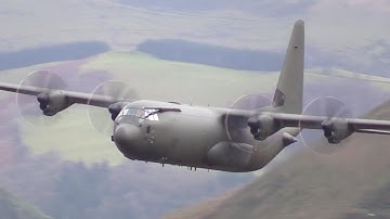 C-130J Hercules low level in the Mach Loop Wales