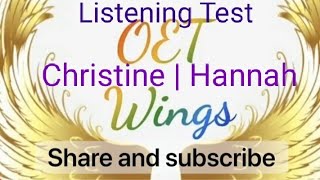 Christine | Hannah oet listening test with answers.Test-6 #oetlisteningpractice  #oetlistening #oet