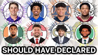 Players Who Made Nfl Draft Mistakes Should Have Declared