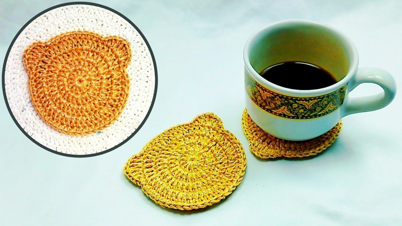 Crochet Bear Coaster Tutorial Simple for Begginners - Tutorial Tatakan Gelas Beruang Bagi Pemula