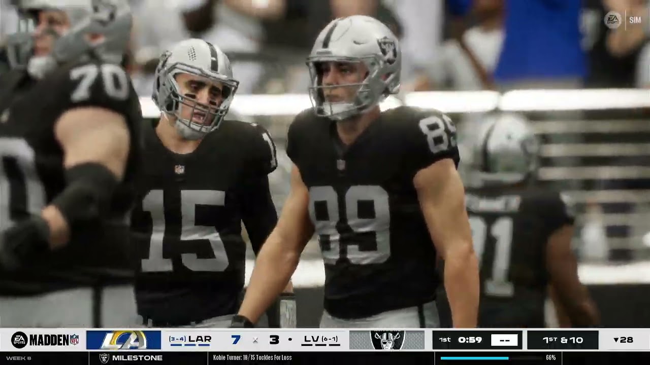 Year 2 Week 8 Raiders vs Rams | Full Game Simulation Franchise Rebuild | Madden 26