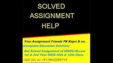 Online NIOS Tutor Mark Assignment (TMA) | NIOS Solved Assignment 2020-21