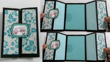 How to make Simple Double Gate Fold Card #Scrapbook| Sneha
