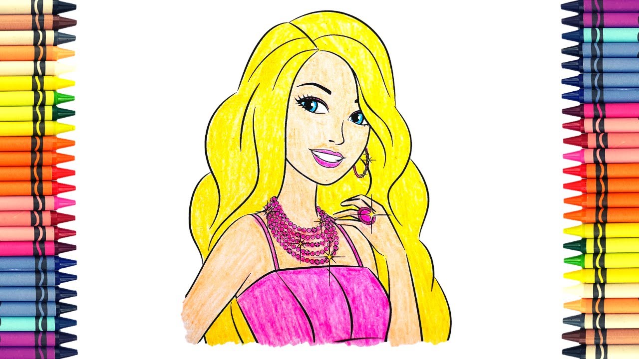 Coloring Barbie Coloring Book Page | Crayola Crayons - YouTube