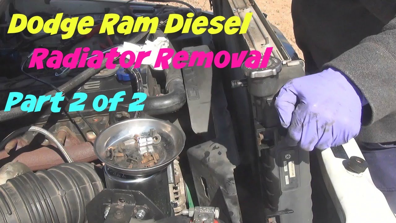 How to remove a radiator on a 2001 Dodge Ram 2500 Cumming diesel Part 2