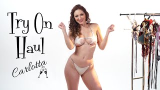 String Bikini Try On Haul 2 - Most Scandalous Swimsuits with Carlotta Champagne