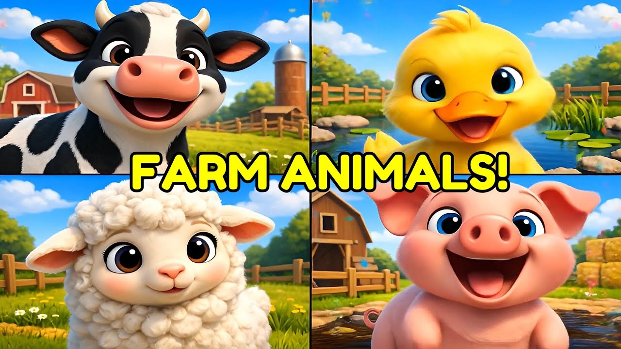 Adorable Baby Animals Cartoon Set – Royalty-Free Vector | VectorStock, image size:1280x720