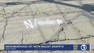 VIDEO: West Haven neighborhood on edge after racial slur painted on street