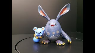ポケモンダークマリルリ&ルリリ作ってみた Dark Azumarill Pokemon In Clay