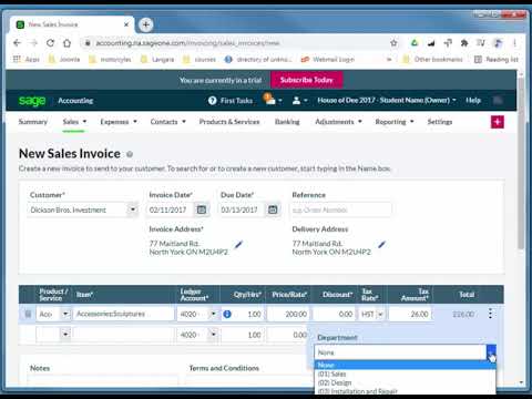 Sage Business Cloud Accounting -  Using Departments