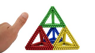 DIY-How To Make a【3D Pyramid】With Magnetic Balls(Tutorial easy)