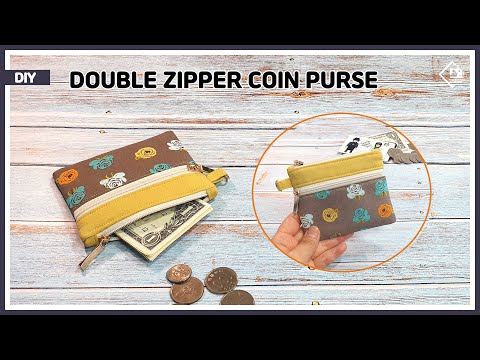 DIY Double zipper card u0026 coin purse / zipper pouch / sewing tutorial [Tendersmile Handmade]